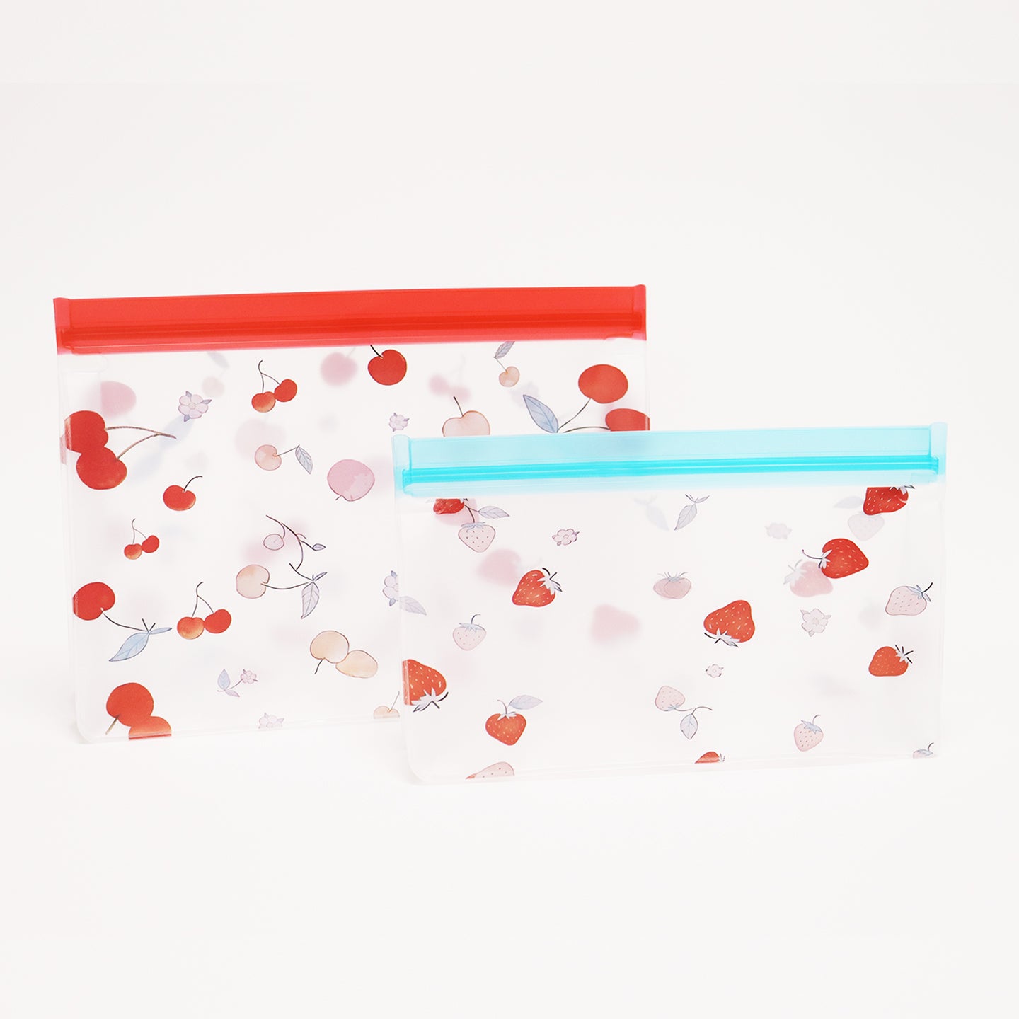 Strawberry-print airtight food storage bags