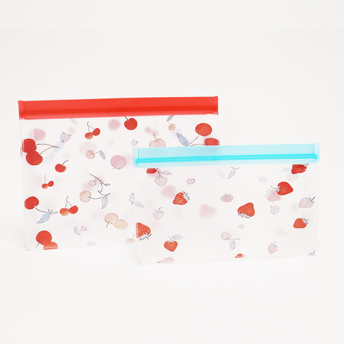 Strawberry-print airtight food storage bags