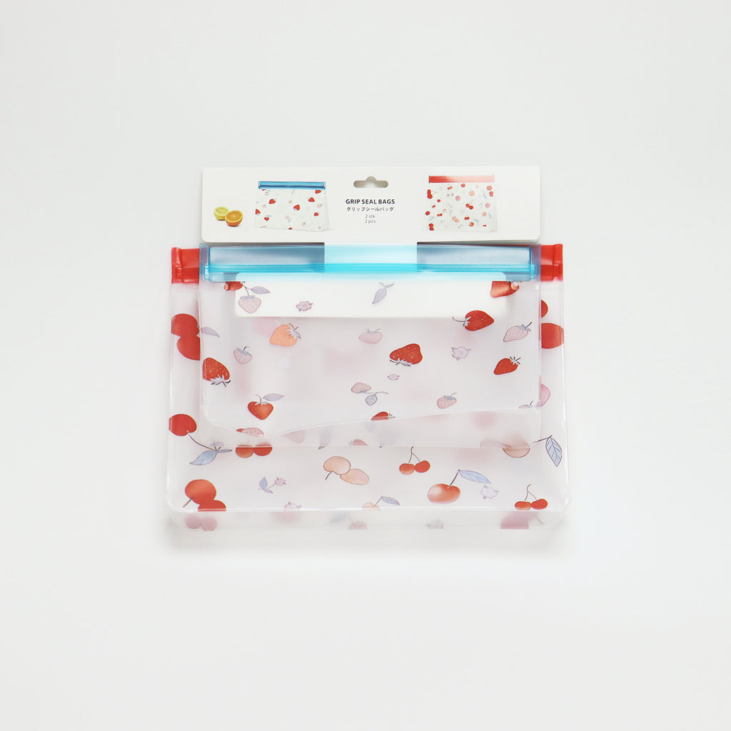 Strawberry-print airtight food storage bags
